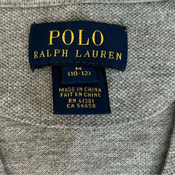 Polo by Ralph Lauren boys grey jersey cardigan size M (10-12)- LIKE NEW! - Picture 4 of 6